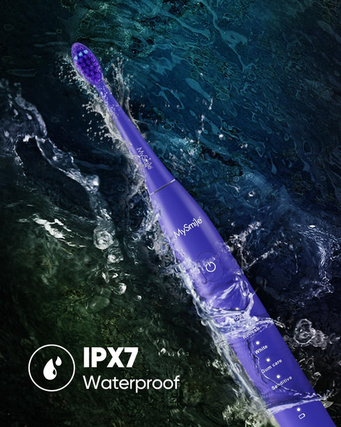 MySmile DY156 Electric Toothbrush for Adults, Rechargeable Sonic Battery Toothbrush Portable with 3 Brush Heads, 2 Mins 5 Modes Smart Timer, 45000...