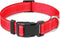 Taglory Reflective Adjustable Dog Collars for Puppy Small Medium Large Dogs, Thin Nylon Webbing and Quick Release Plastic Buckle(Red,Small)...
