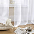 MYSTIC-HOME Sheer Curtains White 45 Inch Length, Rod Pocket Voile Drapes for Living Room, Bedroom, Window Treatments Semi Crinkle Curtain Panels f...