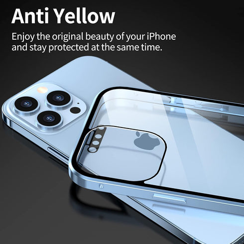 Privacy Magnetic Case for iPhone 12/12 Pro, Anti peep Magnetic Adsorption Cover, Front & Back Tempered Glass 360 Full Screen Covered, Privacy Scre...