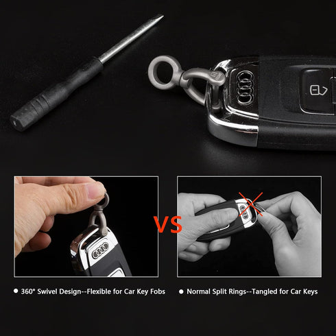 TISUR Titanium Swivel D-Rings with Screw Shackle Horseshoe U Shape Key Ring DIY with Rotated Link Leather Craft Purse 1 pcs...