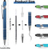 5 Pieces Ballpoint Pen with Stylus Tip, 2 in 1 Stylus Pens Stylish Pen, 0.5 mm Black Ink Retractable Ballpoint Pen, Metal Stylus Pen for Touch Scr...