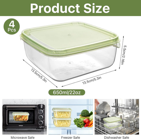 4 Pcs Cheese Container For Refrigerator, Plastic Cheese Slice Holder with Lids, Sliced Cheese Keeper For Fridge, Airtight Cheese Box for Refrigera...