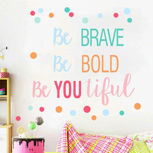 Inspirational Wall Decor Quotes for Boy Girl Room –Be Brave Be Bold Be You Tiful – Decor for Living Room Bedroom Classroom Playroom Nursery Girls ...