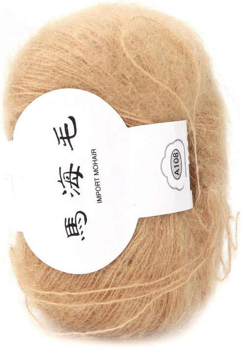 Mohair Knit Soft Angora Long Wool Yarn Hot with a Crochet Popular for DIY Weave(khaki)......