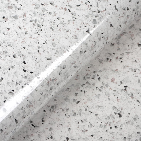 Gray White Terrazzo Contact Paper 88" X 16" Granite Contact Paper for Kitchen Counter Top Peel and Stick Countertop Adhesive Wallpaper for Cabinet...