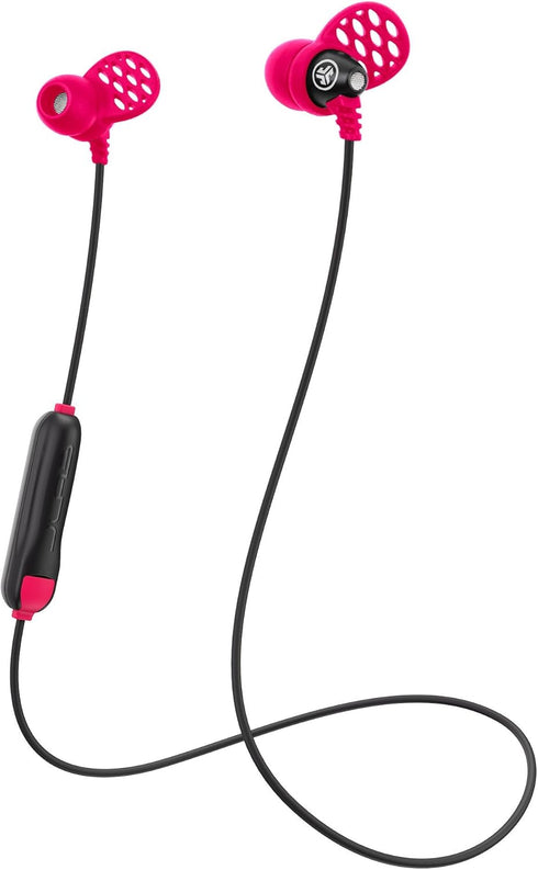 JLab Metal Wireless Rugged Earbuds, Black/Pink, Titanium 8mm Drivers, 6 Hour Battery Life, Noise Isolation, Bluetooth 5.0, IP55 Sweat Proof Rating...