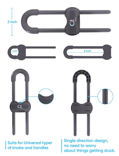 Baby Proofing Cabinet Locks | Adjustable U Shaped Baby Safety Latches for Drawers, Fridge, Closet |Modern Baby Proofing Cabinet Lock with Extra Se...