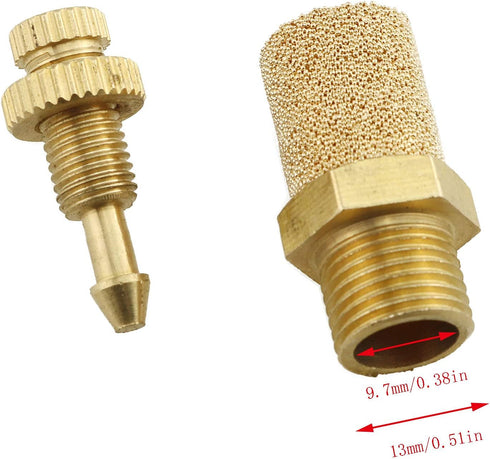 E-outstanding 5Pcs Solenoid valve copper muffler Pneumatic Muffler Silencer Adjustable 1/4 inch Threaded Air Filter Flow Speed Controller Muffler ...