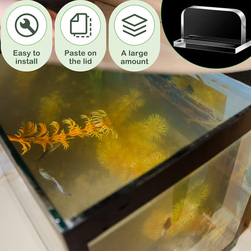 Qunclay 4 Pcs Aquarium Lid Handles Acrylic Fish Tank Cover Handles Adhesive Tank Lid Replacement Handle for Aquarium Fish Tank Lid, 2.36 x 1.38 In...