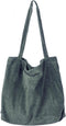 Etercycle Women Corduroy Tote Bag, Casual Handbags Big Capacity Shopping Shoulder Bag with Pocket(Dark Green)...