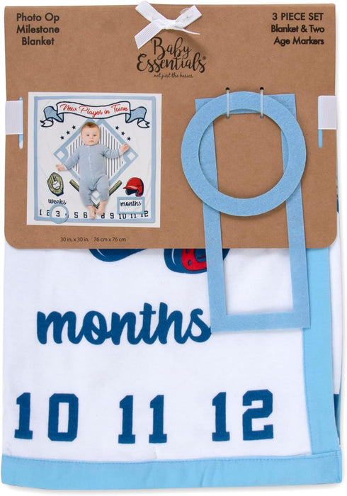 Baby Weekly, Monthly Milestone Blanket for Baby Boys and Girls with Month & Week Markers for Swaddling and Baby Photo Props (Baseball Baby)...