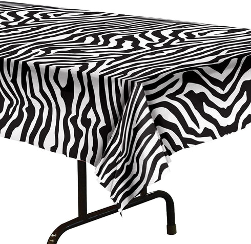 Zebra Print Plastic Tablecover...