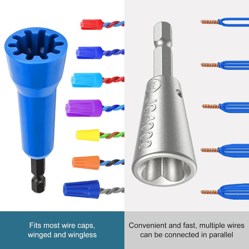 Wire Twister Tool for Drill, Wire Nut Twister, 3 Pack Drill Wire Twister Tool for Connector Wire Twisting Tool with 1/4" Chuck, Enhance Wiring Eff...