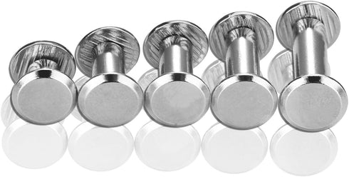 Pangda 80 Sets Chicago Screw Leather Rivets Assorted Kit Chicago Binding Screws 5 Sizes Metal Round Cross Head Stud Screw Post Nail Rivet Button f...