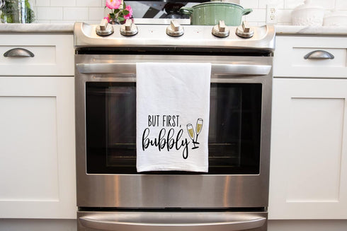 Handmade Funny Kitchen Towel - 100% Cotton Funny Hand Bar Towels for Champagne Celebrations - 28x28 Inch Perfect for Hostess Housewarming Christma...