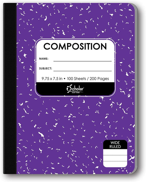 iScholar Composition Book, Wide Ruled, 9.75 x 7.5 - Inches, 100 Sheets, Cover Color May Vary (18100)...