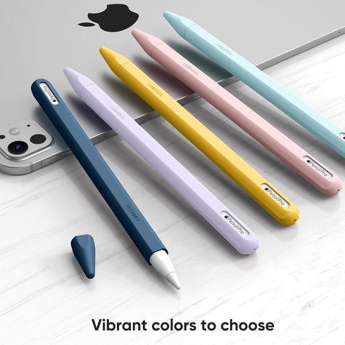 Fintie Silicone Sleeve for Apple Pencil Pro & Apple Pencil 2nd Generation, Light Pen Skin Case Cover Soft Protective Grip Holder with 2 Nib Covers...