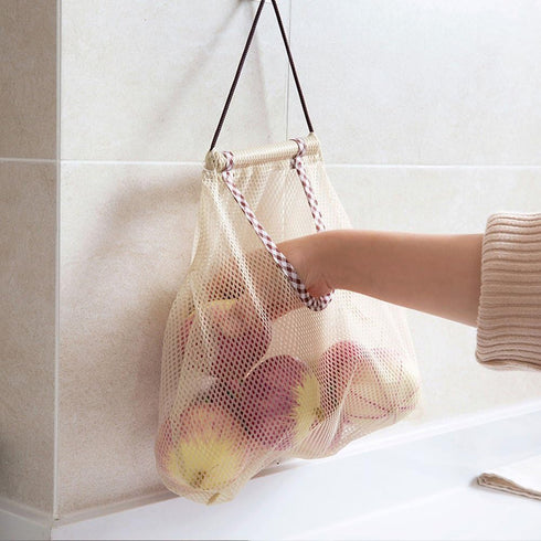 hatisan Reusable Hanging Storage Mesh Bags Durable & Strong Fruit and Vegetable Mesh Bags/Pulling resistance Storage Tote Bags for Garlics, Potato...