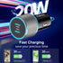 2 Pack 40W Fast USB C Car Charger Adapter for iPhone 15 Pro Max/Plus/Samsung Galaxy S24 Ultra/S23/S22 fe Car Phone Charger, Dual 20W PD Port Cigar...