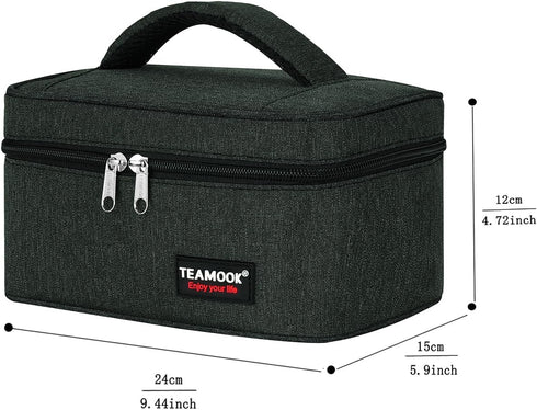 Small Lunch Bag Mini Lunch Box Insulated Portable for Adults Men Women Work with Handle Black...
