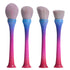 Oneleaf Standing Fish Scale Makeup Brushes Premium Synthetic Powder Blush Kabuki Foundation cosmetic Makeup 4 Pcs Brush Set-Colorful...