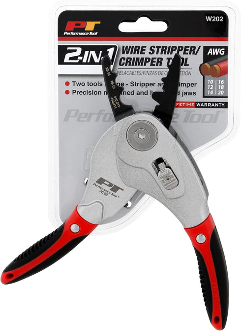 Performance Tool W202 2-In-1 Wire Stripper Pliers and Crimping Tool...