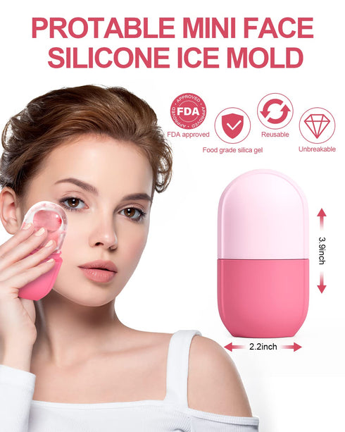 Ice Roller for Face & Eye, Beauty Facial Ice Holder Mold Face Puffiness Relief Massage Skin Care Tools for Brighten Lubricate Shrink Pores Remove ...