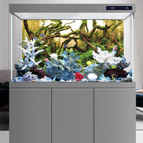 AWERT 36x18 inches Aquarium Background Branches Aquarium Background Aquatic Plant River Bed & Lake Fish Tank Background Vinyl Background...