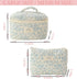 2PCS Quilted Makeup Bag,Large Floral Cosmetic Bag,Cotton Makeup Bag Set, Coquette Aesthetic Floral Travel Makeup Organizer Bag...