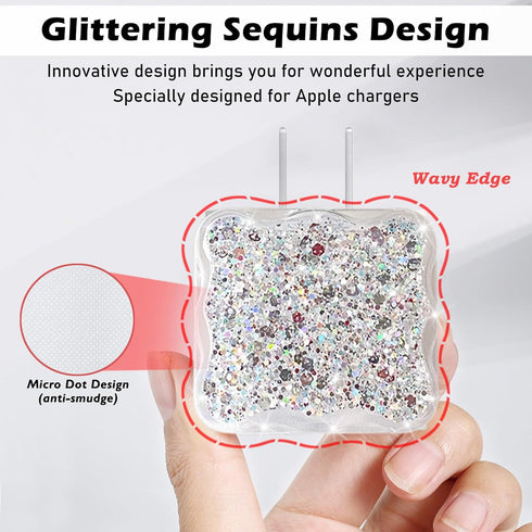 Luxury Cable Protector Suitable for Apple iPhone Charger Clear Wave Edge Design,Data Line USB Case Wire Cable Saver Phone Charger Protector for iP...