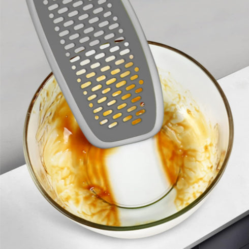 EZ Kitchen Dish Squeegee Kitchen with Silicone Food Strainer Long Grips Non-Slip Scrapers for Pots, Pans, Bowls, and Countertops, 2-Pack, Gray...