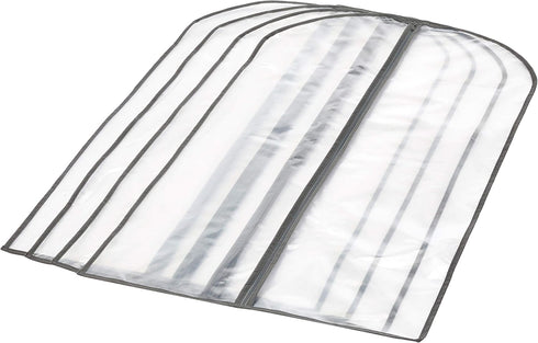 Amazon Basics Zippered Peva Garment Storage Bag, 5-Pack, White...