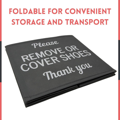 Shoe Cover Box | Disposable Shoe Bootie Holder For Realtor Listings and Open Houses | Please Cover or Remove Shoes Bin | Shoe Bootie Box (Grey)...
