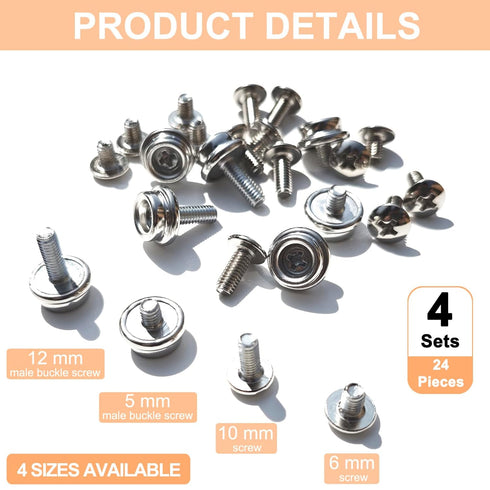 24 Pcs Stainless Steel Helmet Visor Screws, Hockey Helmet Repair Kit, Football Visor Clips, Universal Baseball Helmet Hardware Replacement Parts f...