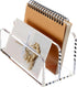 SANRUI Acrylic Mail Sorter Desktop Organizer Holder, 2 Compartments Clear Small File Script Letter Office Document Storage for Desk Bill Filling E...