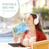 QearFun Handheld Fan Portable, Mini Hand Held Fan with USB Rechargeable Battery, 3 Speed Personal Desk Table Fan with Base, 8-12 Hours Operated Sm...
