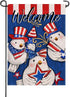 Welcome 4th of July Dove Peace Bird Patriotic Small Decorative Garden Flag, America USA Stars Stripes Blue Yard Lawn Outside Decor, American Firew...