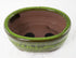 Oval Glazed Cactus & Succulent Planter, Bonsai Pot with Mesh & Wire 6"x 4.5"x 2.5" - Moss Green...
