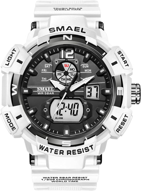 FANMIS Mens Analog Digital Sports Watch Large Face Outdoor Sports Waterproof Military Wrist Watches with Date Multifunction Tactics LED Army Stopw...