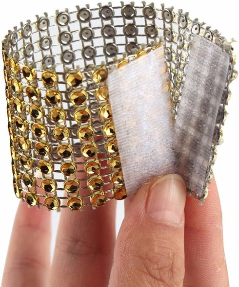 100 PCS Napkin Rings Sparkly Adornment for Wedding/Shower/Party - Golden Napkins wrap (Gold)...