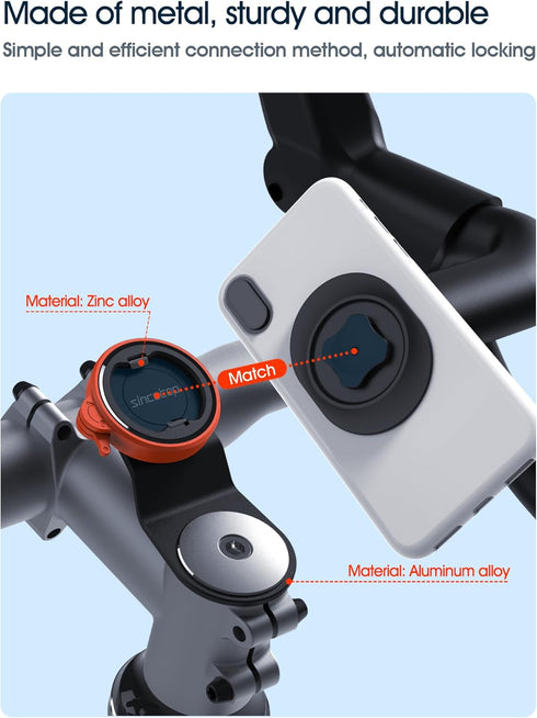 sincetop Bike Phone Mount,Mountain Bicycle Cell Phone Holder,Universal Aluminum Handlebar Stem Phone Clamp,Cycling Mobile Phone Clip,MTB Road Bike...