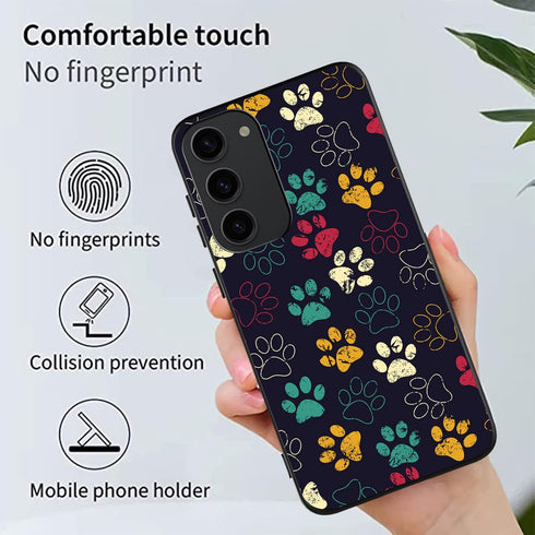 Galaxy S23 5G 6.1 inch Case Cute Colorful Paws Designs Phone Cover for Women Girls Stylish Slim Shockproof TPU Bumper Protective Phone Case for Ga...