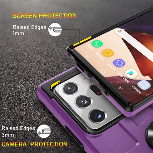 Jeylly for Samsung Galaxy Note 20 Ultra Case, Military Grade Drop Shockproof Protective Cover with Built-in Magnetic Ring Kickstand Car Mount Hold...