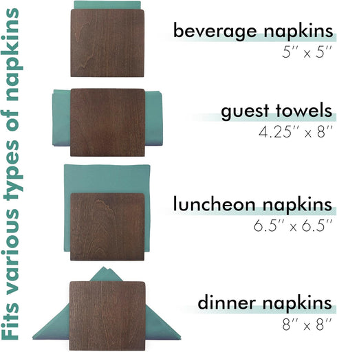 Napkin Holder For Table - Wooden Farmhouse Napkin Holders, Brown Simple Upright Vertical Dining Table Cocktail Napkins Dispenser, Kitchen Rustic N...