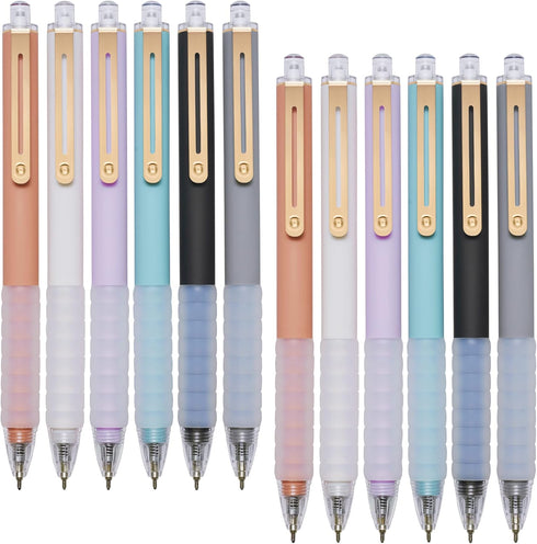 Ballpoint Pens Black Ink Retractable Pen Ball Point Pen for Journaling Writing Office Pen (Gold 12+1 count)...