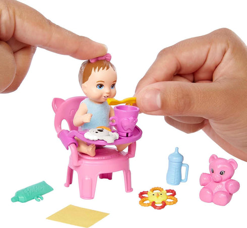 Barbie Skipper Babysitters Inc Baby Small Doll & Accessories, First Tooth Playset with Appearing & Disappearing Tooth...