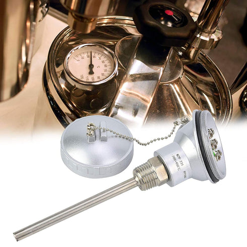 High Efficiency RTD PT100 Temperature Sensor Probe 1/2" NPT Thread Thermocouple Terminal Head for Temperature Controllers Industrial(Protection tu...