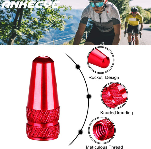 Aluminum Presta Valve Caps Red for Bike Tire Valve Stem Covers Fit Presta/French Valves on MTB, Mountain Bike, Cycling Road Bike, Hybrid Bike, Bic...