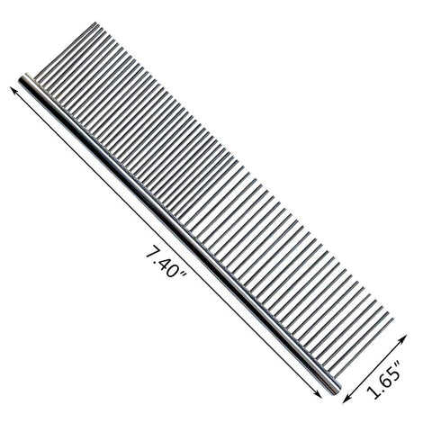 Pet Steel Comb Stainless Steel Grooming Comb with Rounded Ends Steel Combs for Dog Cat Steel Greyhound Comb Stainless Steel Cats Teeth Comb Profes...